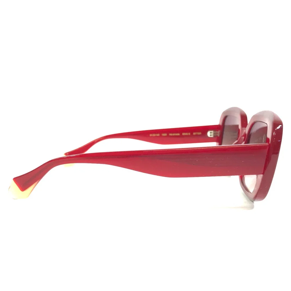 Gigi Studios Sunglasses BITTER 6942/6 Red Square Frames w/ Brown Gradient Lenses